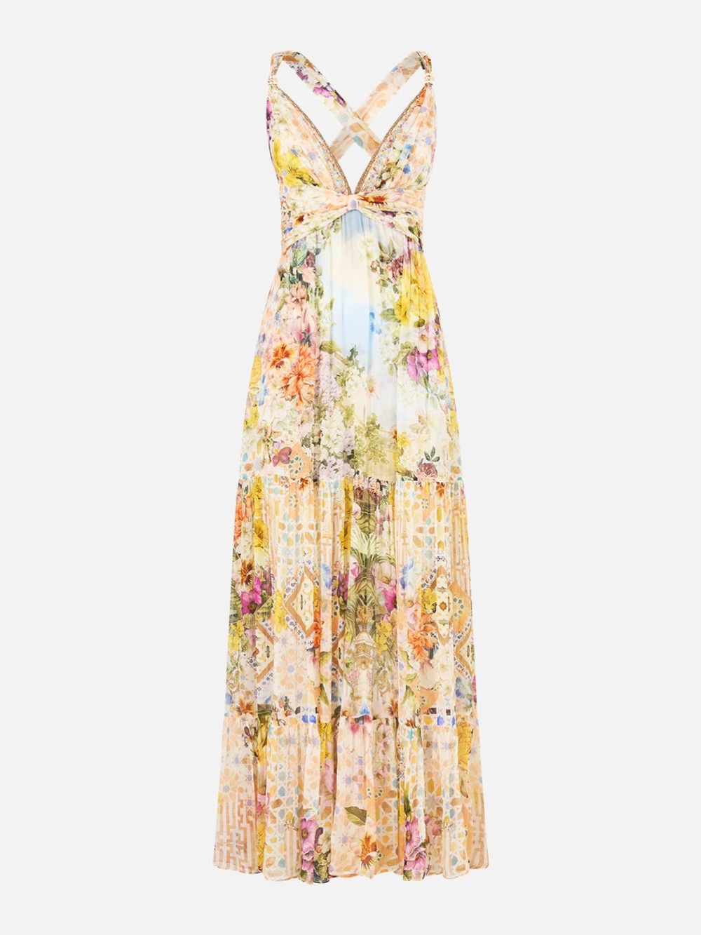 Camilla Bead strap gathered panel dress